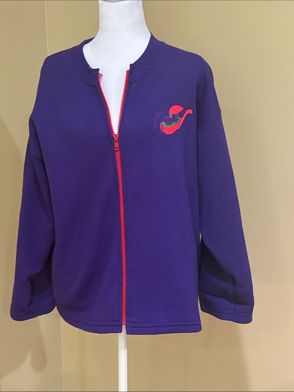Red Hat Society  embroidered purple jacket size medium
